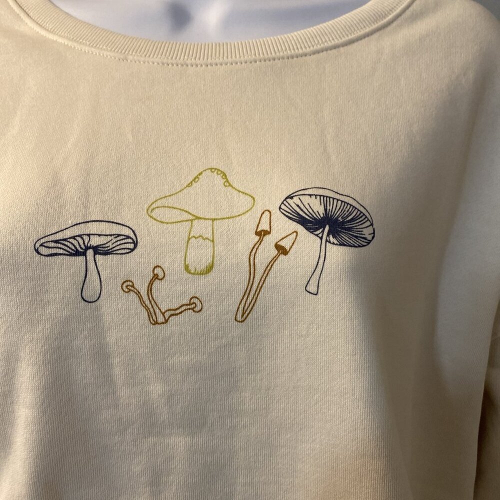NEW PACT Med 100% Organic Cotton Baby Bellas Mushroom Cream Slouchy Sweatshirt - Picture 2 of 8